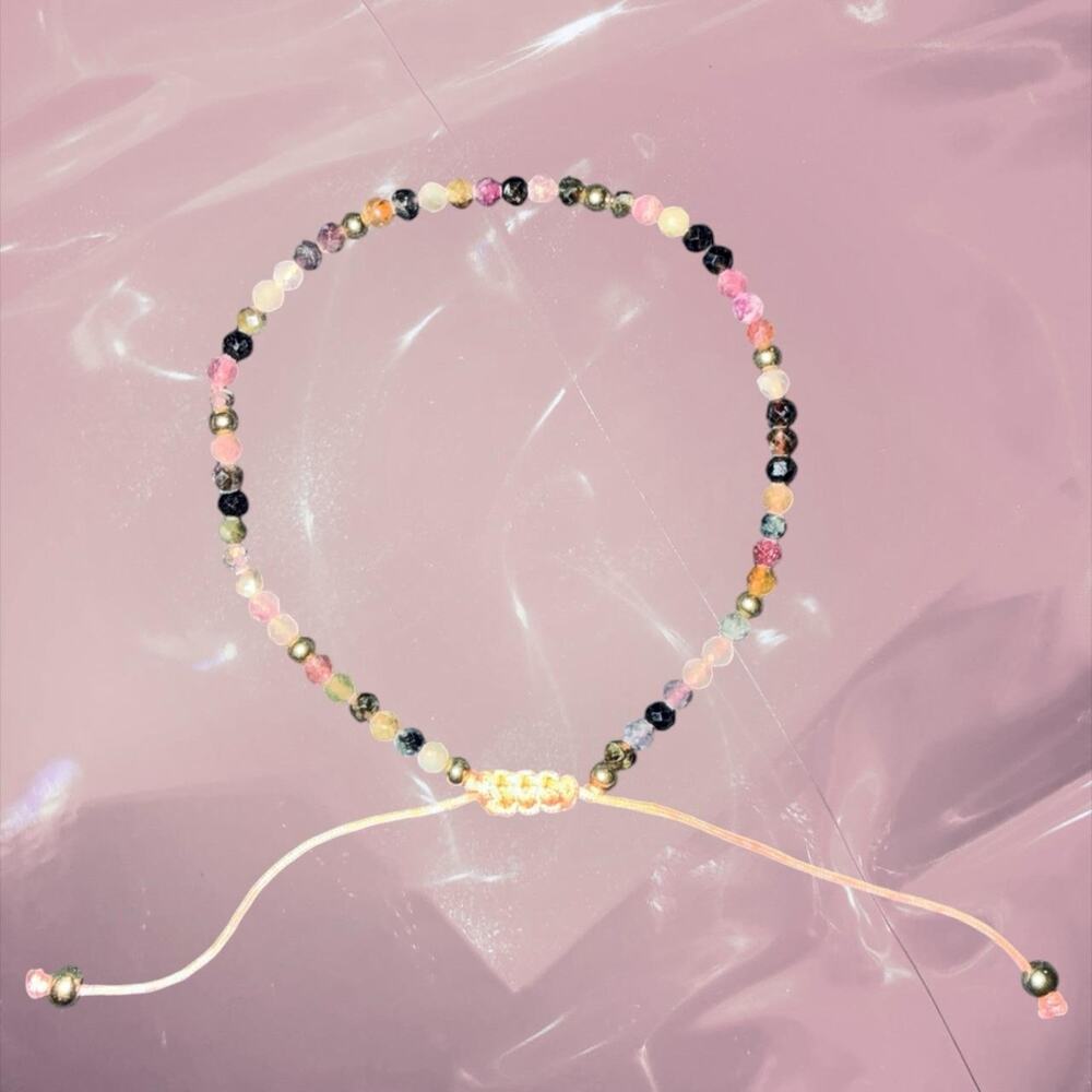 Y2k birthstone multi colored tourmaline stone